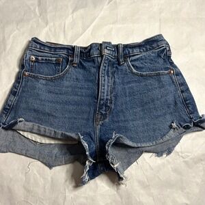 Abercrombie & Fitch The Mom Short High Rise Denim‎ Blue Womens Size 27